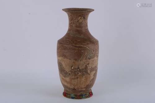 A CHINESE J MARBLED WARE VASE, SONG DYNASTY