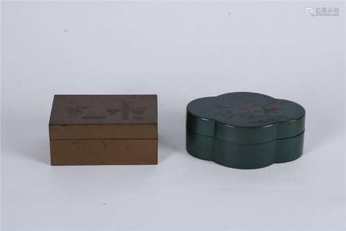 A SET OF TWO CHINESE LACQUER BOXES, QING DYNASTY