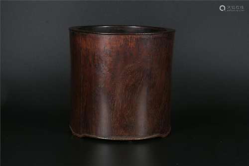 A CHINESE ROSEWOOD(HUANGHUALI)  BRUSH POT, EARLY QING