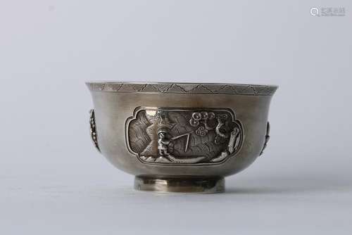 A CHINESE SILVER BOWL,QING DYNASTY