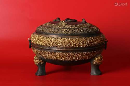 A CHINESE GILT-BRONZE CENSER, QIANLONG PERIOD, QING