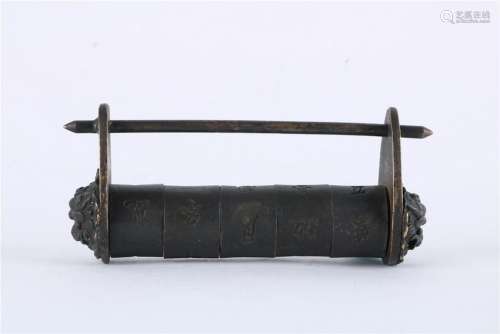 A CHINESE COPPER LOCK, QING DYNASTY