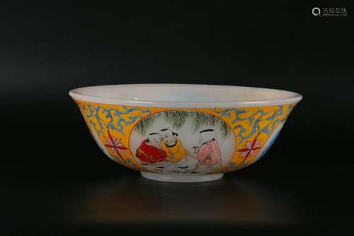 A CHINESE GLASS BOWL, QIANLONG PERIOD, QING DYNASTY