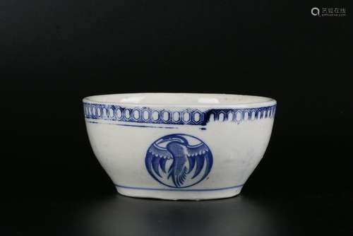 A CHINESE BLUE AND WHITE BOWL, THE CULTURAL REVOLUTION