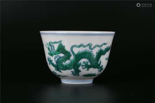 A CHINESE DOUCAI GLAZED CUP WITH CHENGHUA MARK, MING