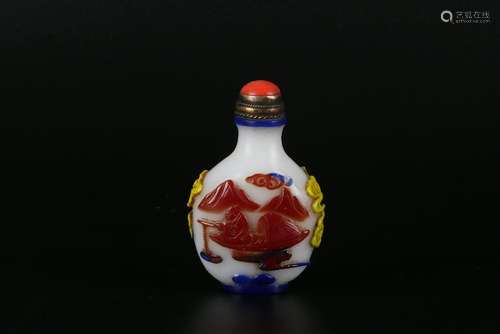 A CHINESE GLASS SNUFF BOTTLE, QIANLONG PERIOD,QING