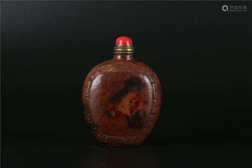 A CHINESE BAMBOO SNUFF BOTTLE, QING DYNASTY