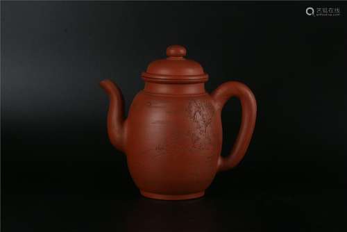 A CHINESE YIXING CLAY LANDSCAPE TEA POT, REPUBLIC