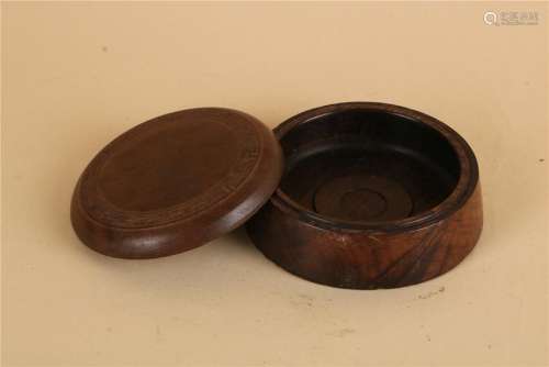 A CHINESE ROSEWOOD INKBOX, EARLY QING DYNASTY
