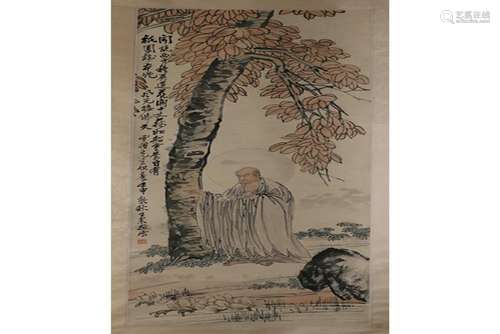 A CHINESE LUOHAN PAINTING, ATTRIBUTED TO WANG ZHEN,