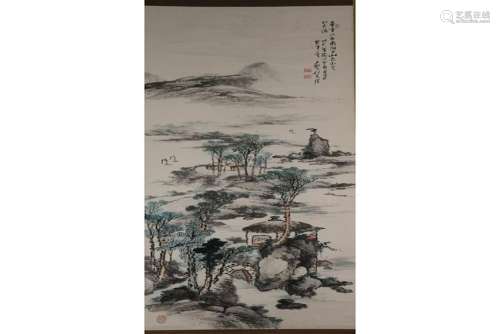 A CHINESE LANDSCAPE PAINTING,ANONYMOUS,QING DYNASTY