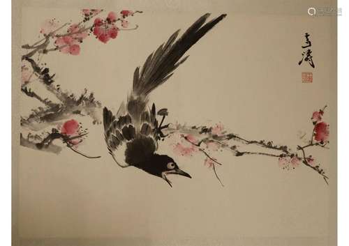 A CHINESE FLOWER AND BIRD PAINTING,ATTRIBUTED TO WANG