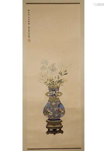 A CHINESE FLOWER PAINTING,ATTRIBUTED TO WAN RONG