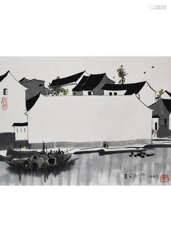 A CHINESE LANDSCAPE PAINTING,ATTRIBUTED TO WU GUANZHONG