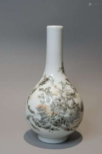A CHINESE BLACK AND WHITE VASE,QING DYNASTY