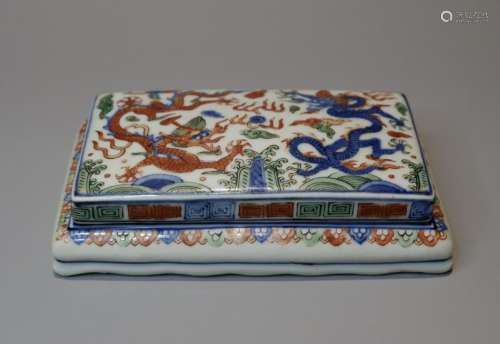 A CHINESE FIVE COLOR BOX,WITH WANLI SIX CHARACTER OF