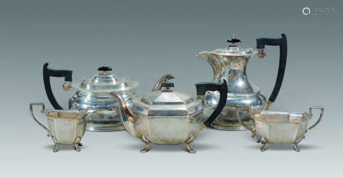 十九世纪 纯银茶具五件