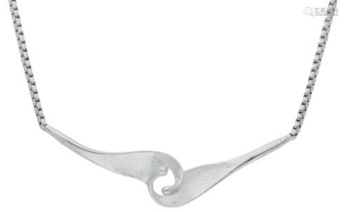 Design collier zilver - 925/1000.L: 39 cm. Gewicht: 6,2 gram.Design necklace silver - 925/1000.L: 39