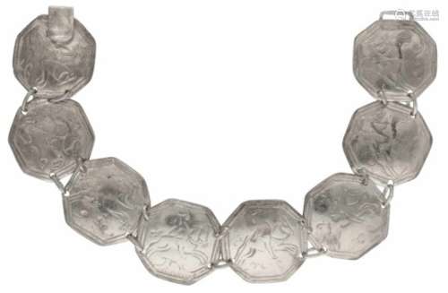 Antieke armband zilver - 835/1000.L: 18,5 cm. Gewicht: 21,3 gram.Antique bracelet silver - 835/