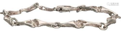 Design armband zilver - 925/1000.L: 18,5 cm. Gewicht: 7,4 gram.Design bracelet silver - 925/1000.