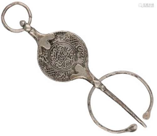Vintage Judaica fibula zilver - 835/1000.LxB: 11,3 x 4 cm. Gewicht: 24,9 gram.Vintage Judaica fibula