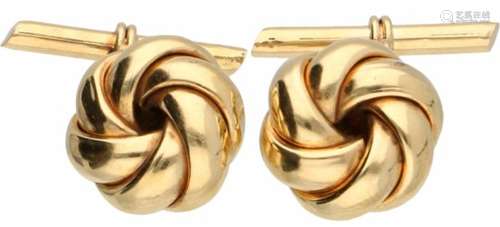 Heren manchetknopen geelgoud - 14 kt.D: 1,3 cm. Gewicht: 4,4 gram.Mens cufflinks yellow gold - 14