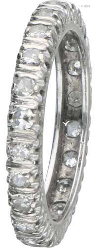 Alliance ring witgoud, ca. 0.48 ct. diamant - 18 kt.24 Briljant en single cut geslepen diamanten (