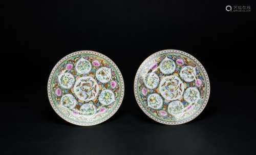 A Pair Of Cantoon-Glazed Dishes