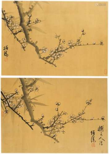 Pan Sheng Jian(Republic)2 painting, Ink On Silk,