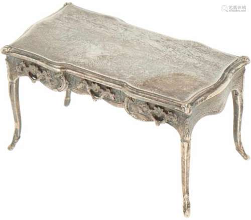 Bureau Louis XVI zilver.Gedetaillerd model dubbelzijdig. Nederland, Voorschoten, van Kempen &