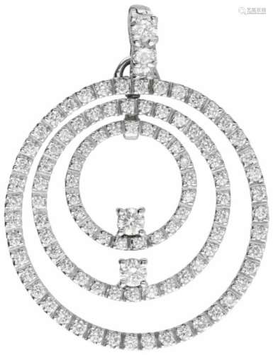 Hanger witgoud, ca. 0.94 ct. diamant - 18 kt.100 Briljant geslepen diamanten (3x ca. 0.06 ct., 1x