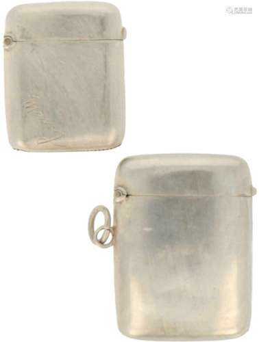 (2) Vesta cases zilver.Gladde gematteerde modellen. Engeland, Birmingham, 1872/1901, Keurtekens: