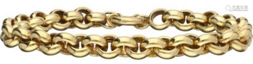 Jasseron schakel armband geelgoud - 14 kt.Setje met colliers (3918 en 3919). L: 21,5 cm. Gewicht: