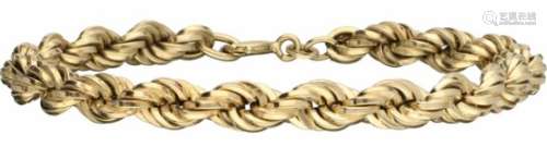 Gedraaide armband geelgoud - 14 kt.L: 19,5 cm. Gewicht: 9,1 gram.Twisted link bracelet yellow gold -