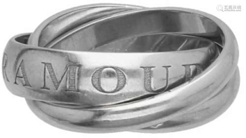Cartier Or Amour Et Trinity ring witgoud - 18 kt.Ringmaat: 18 mm. Gewicht: 11,9 gram.Cartier Or