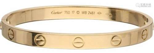 Cartier Love slavenarmband geelgoud - 18 kt.Met serienummer: WB2461. D: 5,6 cm. Gewicht: 31,81