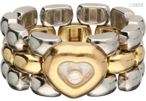 Chopard Happy Diamonds flexibele schakel ring geelgoud/staal, ca. 0.02 ct. diamant - 18 kt.Met