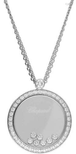 Chopard Happy Diamonds collier met hanger witgoud, ca. 0.76 ct. diamant - 18 kt.Serienummer: