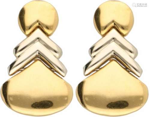 Chimento oorbellen bicolor goud - 18 kt.LxB: 3,6 x 2,1 cm. Gewicht: 12,6 gram.Chimento earrings