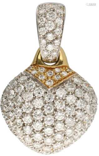 Leo Pizzo Amore hartvormige hanger bicolor goud, ca. 1.53 ct. diamant - 18 kt.109 Briljant