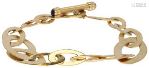 Roberto Coin Chic and Shine armband geelgoud, saffier en robijn - 18 kt.L: 22 cm. Gewicht: 20,24