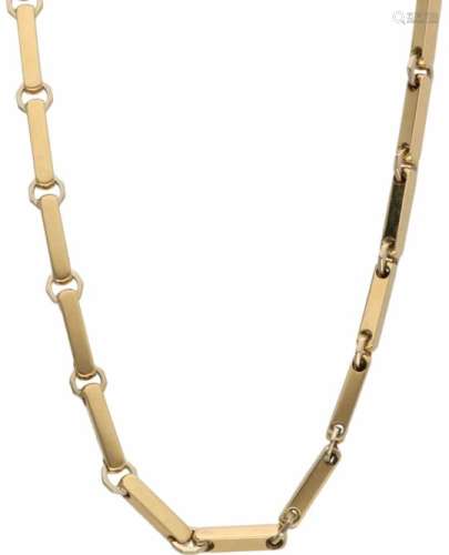 Baraka schakel collier bicolor goud, ca. 0.01 ct. diamant - 18 kt.1 Briljant geslepen diamant (ca.