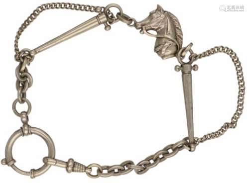Zakhorloge ketting zilver - BWG. L: 27,5 cm. Gewicht: 27,4 gram.Pocket watch chain silver - Below