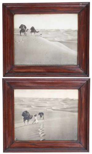 Een paar héliogravures. Lehnert et Landrock, Cairo. Bedoeïenen in de woestijn. Ca. 1928/30Eén met