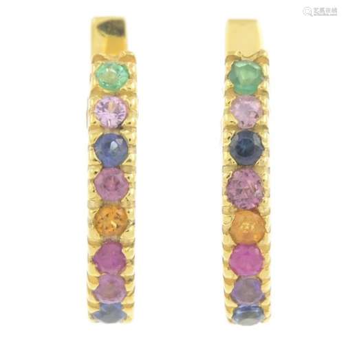 A pair of gem-set earrings,