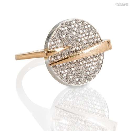 Rosegold-Ring mit Brillanten, Rosegold 