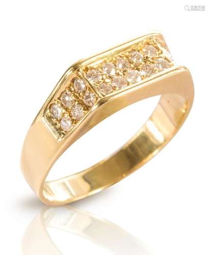 Ring mit Brillanten,Gelbgold 