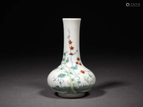 A DOUCAI THREE FRIENDS OF WINTER VASE, 17TH CENTURY