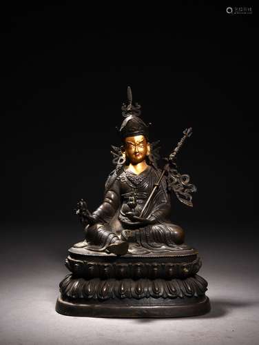 A BRONZE FIGURE OF PADMASAMBHAVA, 18TH CENTURY