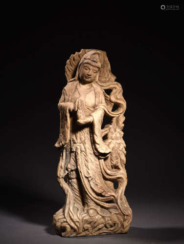 A CARVED STONE AVALOKITESHVARA, 16TH CENTURY